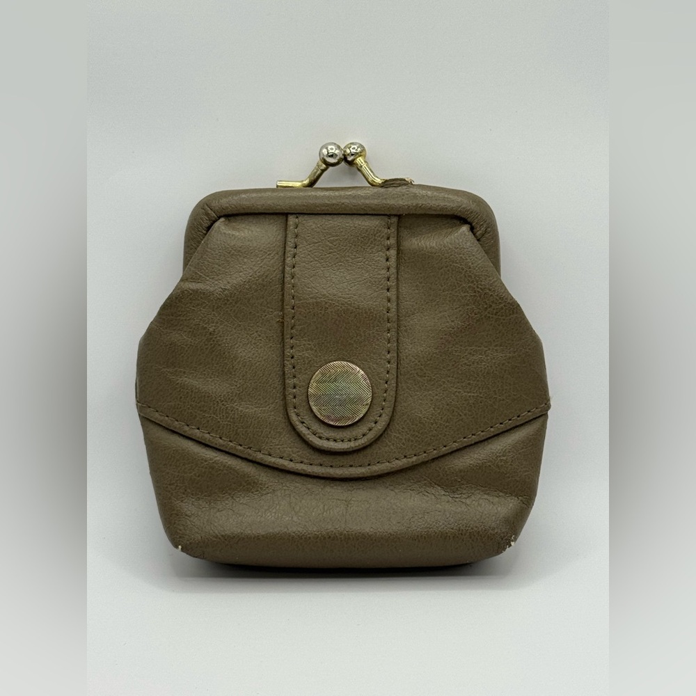 Vintage Taupe Kiss Lock Clasp Coin Purse